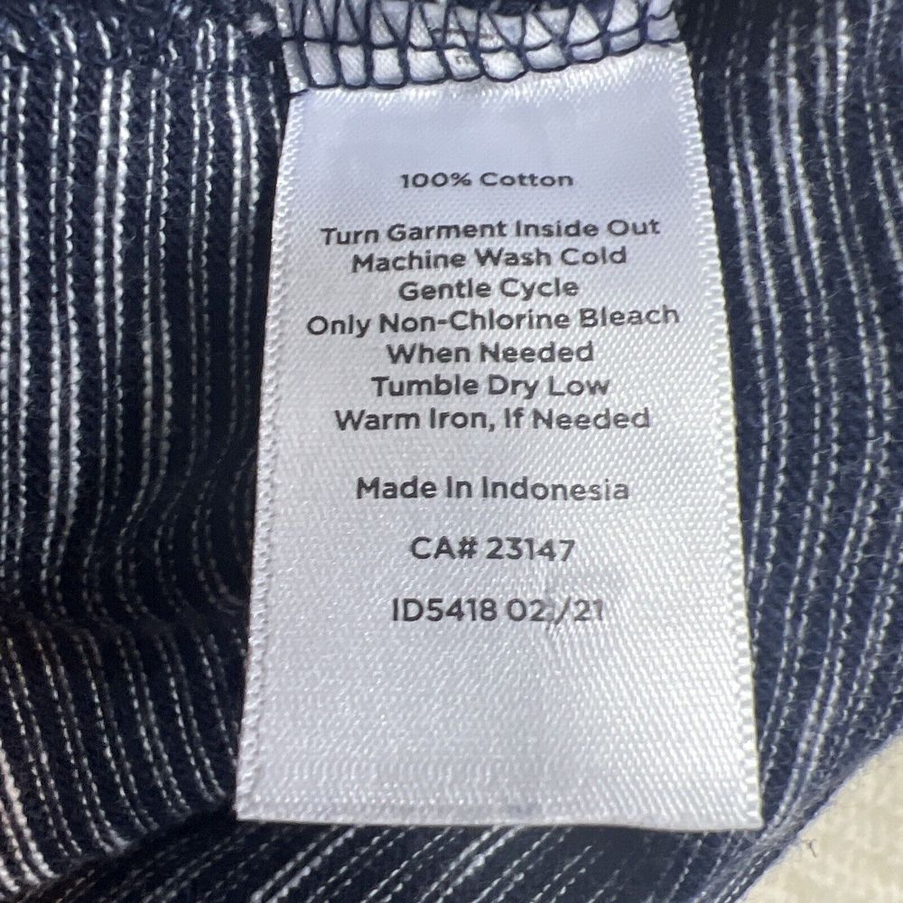 Talbots Dress Women's Blue White Striped 3/4 Sleeve Size Medium - Picture 5 of 11